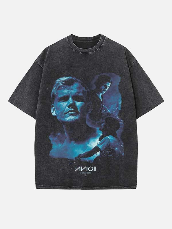 Avicii Print Round Neck T-shirt