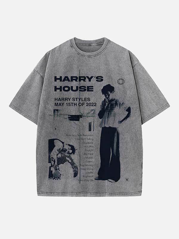 Harry Styles Print Round Neck T-shirt