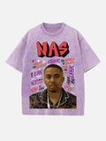 Nas Print Round Neck T-shirt