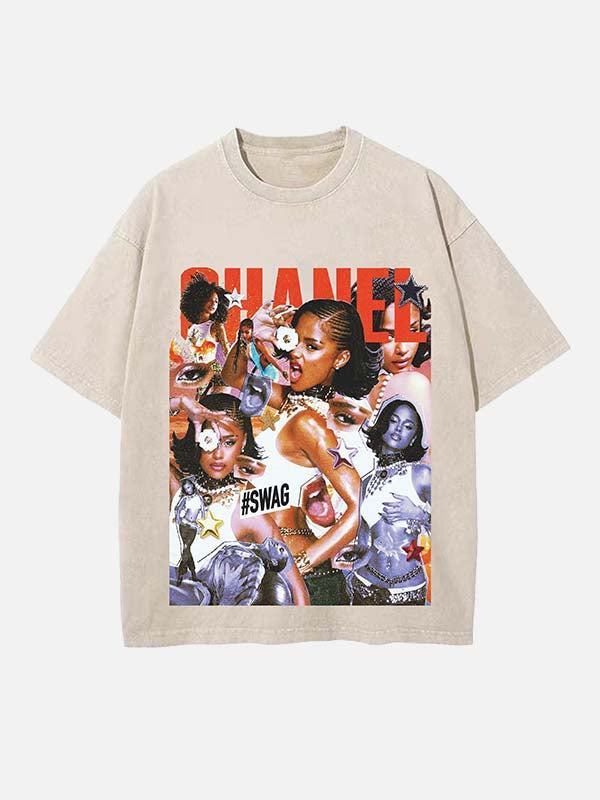 Tyla Print Round Neck T-shirt