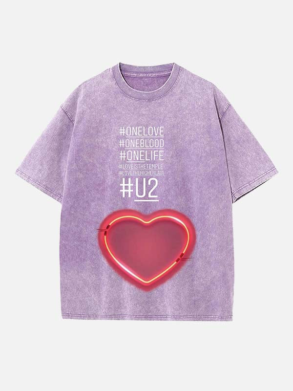 U2 Print Round Neck T-shirt
