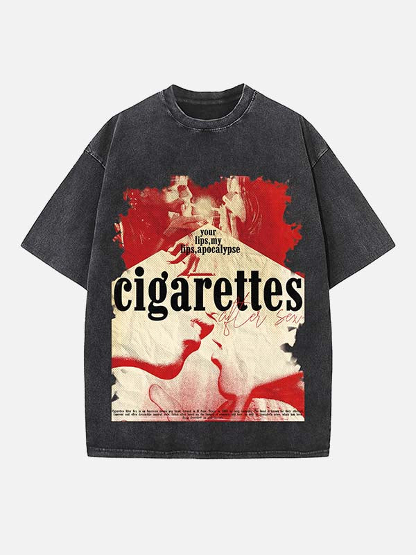 Cigarettes After Sex Print Round Neck T-shirt