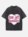 Joan Jett Print Round Neck T-shirt