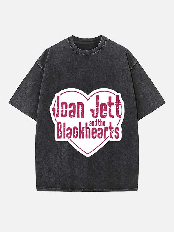 Joan Jett Print Round Neck T-shirt