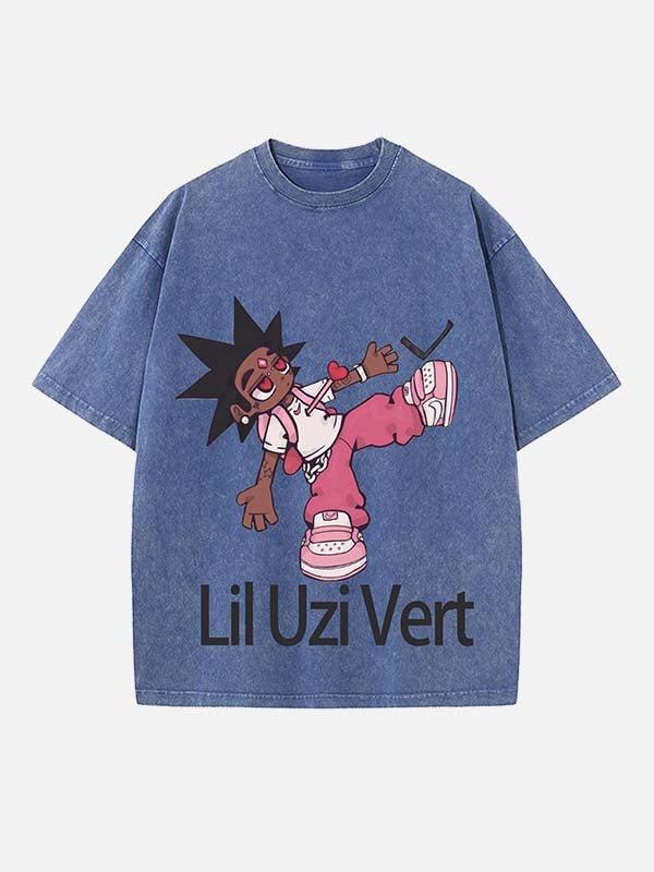 Lil Uzi Vert Print Round Neck T-shirt