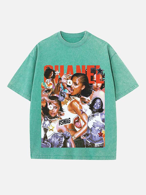 Tyla Print Round Neck T-shirt