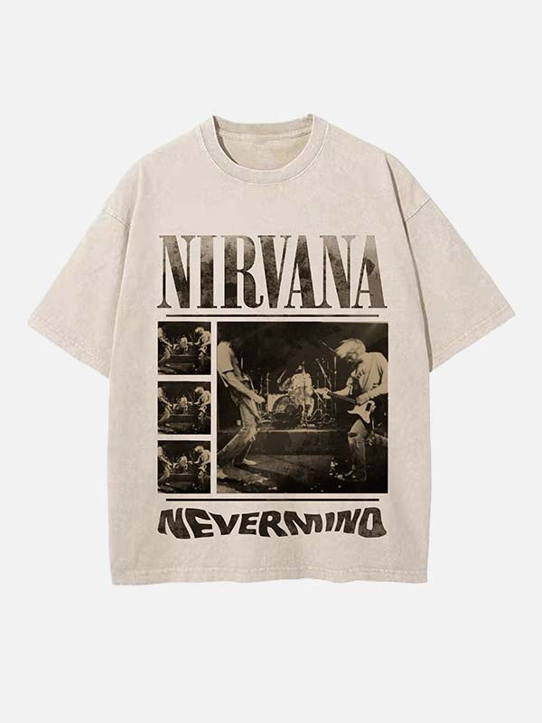 NIRVANA Print Round Neck T-shirt