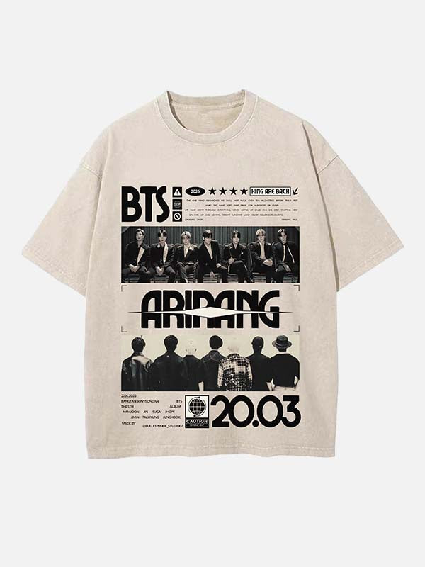 BTS Print Round Neck T-shirt
