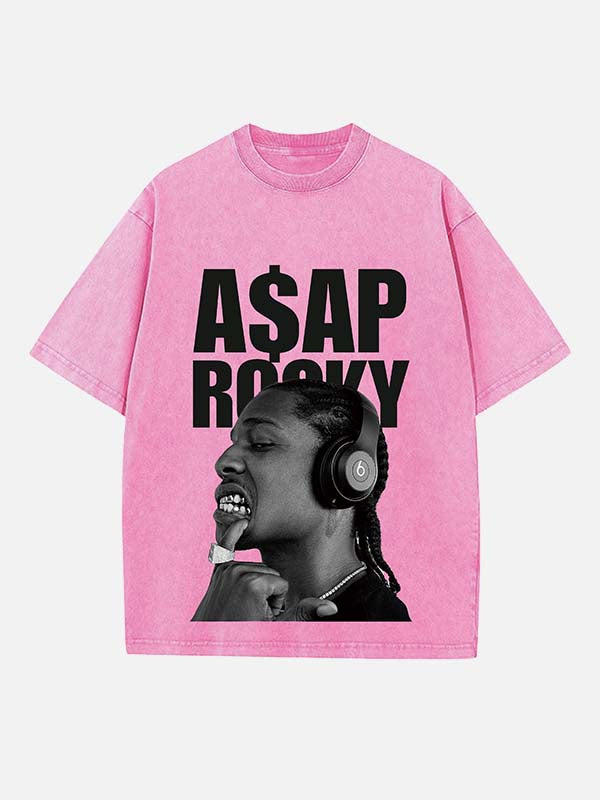 A$AP Rocky Print Round Neck T-shirt