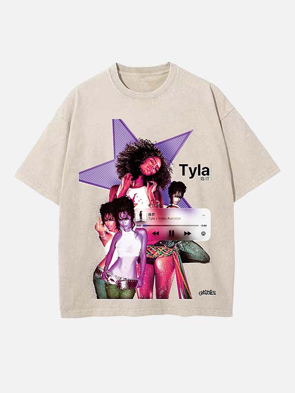 Tyla Print Round Neck T-shirt