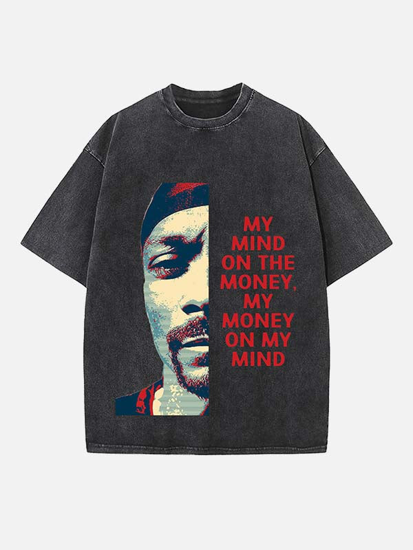 Snoop Dogg Print Round Neck T-shirt