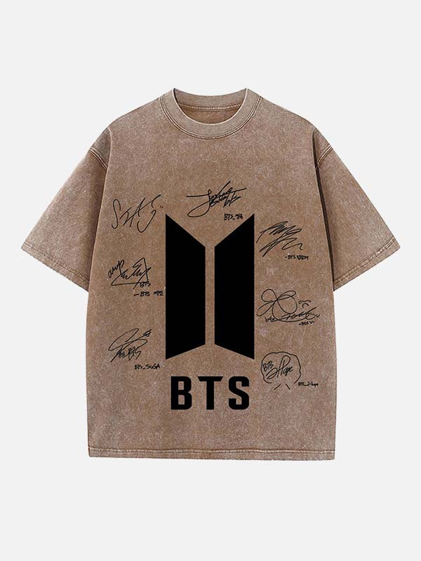 BTS Print Round Neck T-shirt