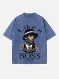Snoop Dogg Print Round Neck T-shirt