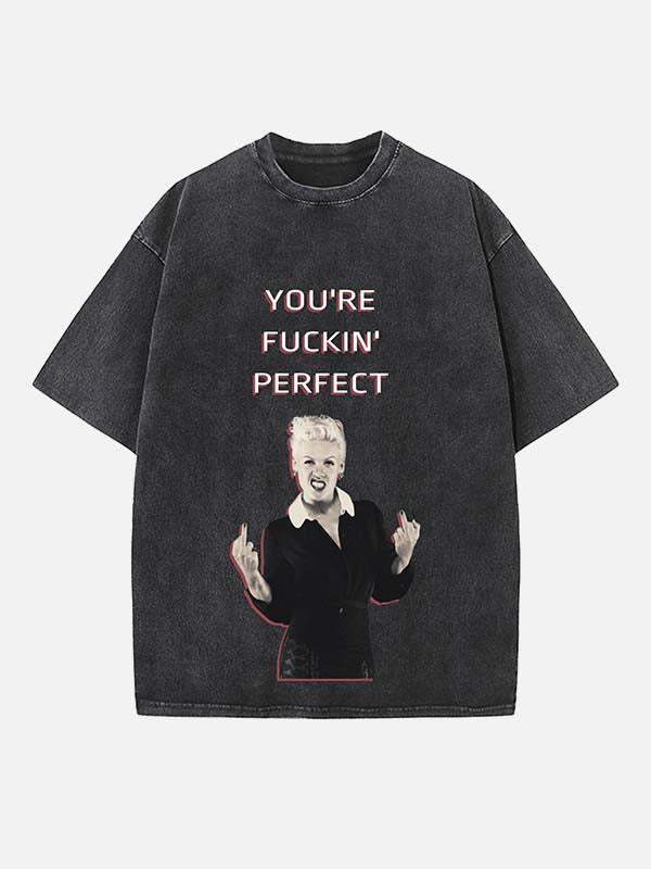 P!nk Print Round Neck T-shirt