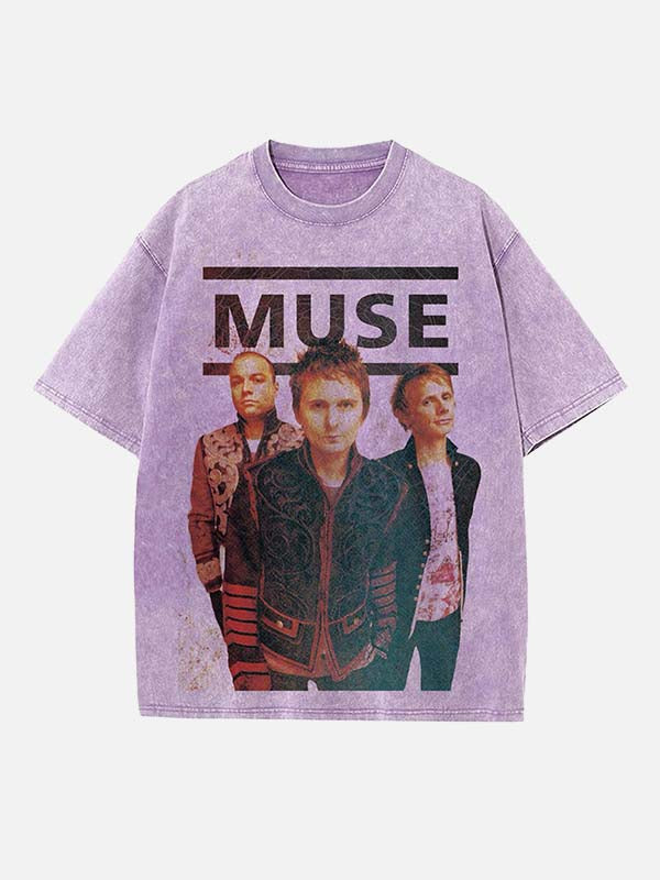 Muse Print Round Neck T-shirt