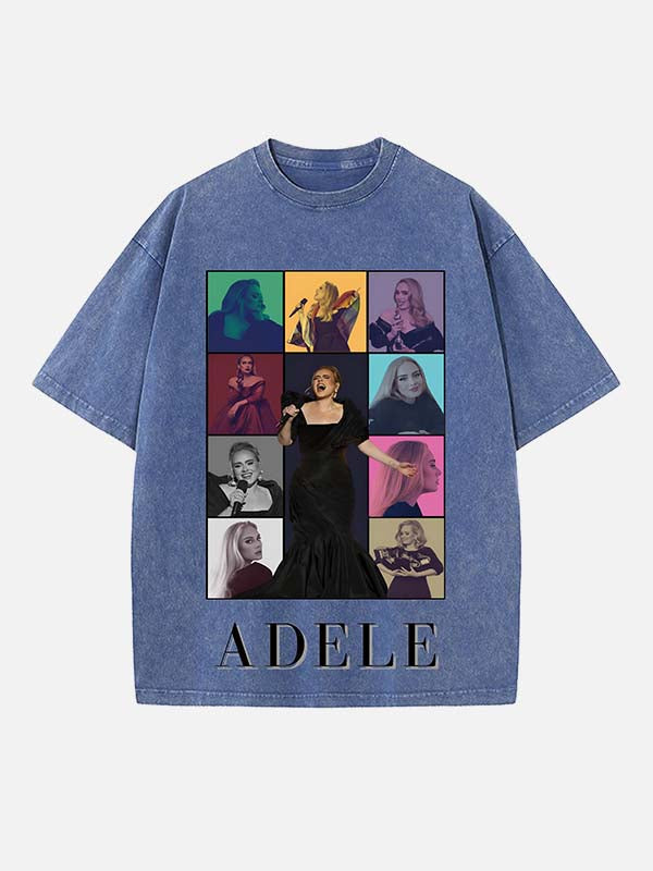 Adele Print Round Neck T-shirt