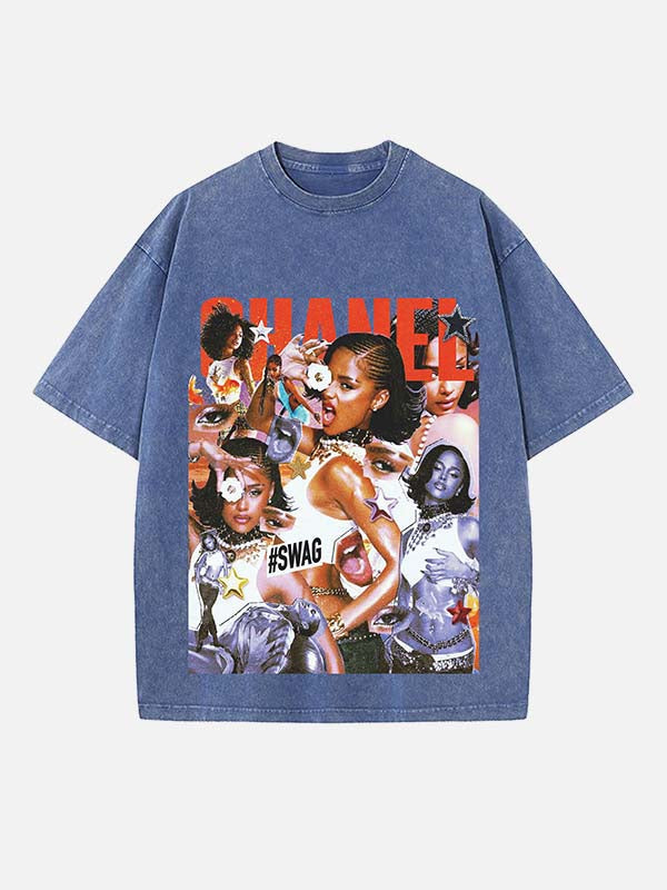 Tyla Print Round Neck T-shirt