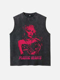 Miley Cyrus Print Round Neck Tank