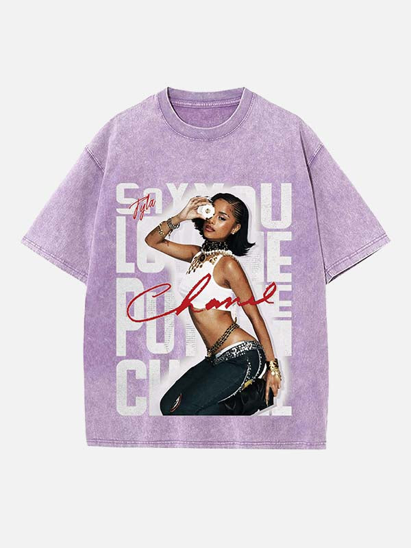 Tyla Print Round Neck T-shirt