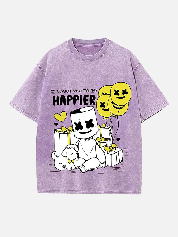 Marshmello Print Round Neck T-shirt
