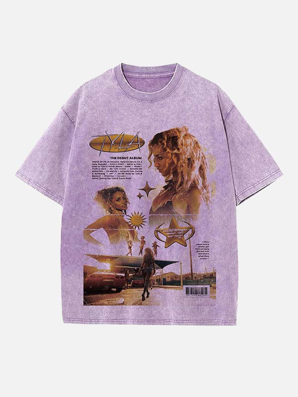 Tyla Print Round Neck T-shirt