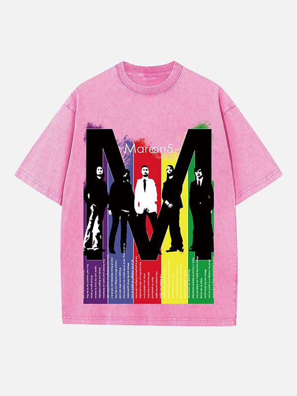 Maroon 5 Print Round Neck T-shirt