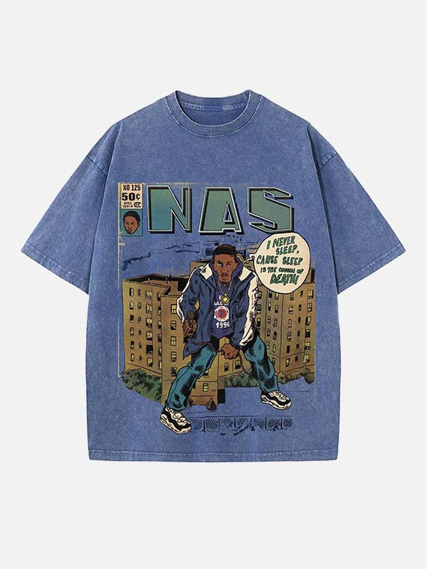 Nas Print Round Neck T-shirt