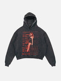 Taylor Swift Print Slant Pockets Hoodie