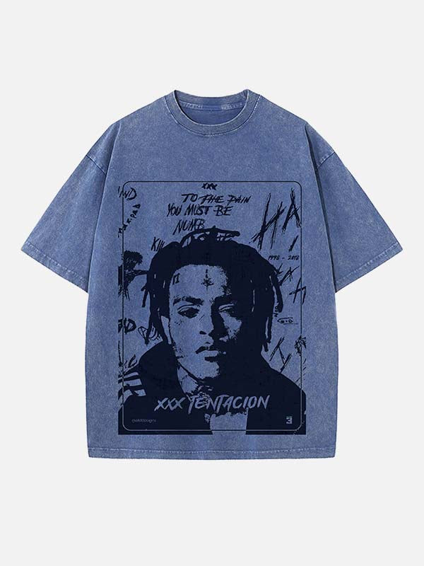 XXXTENTACION Print Round Neck T-shirt