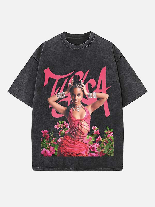 Tyla Print Round Neck T-shirt