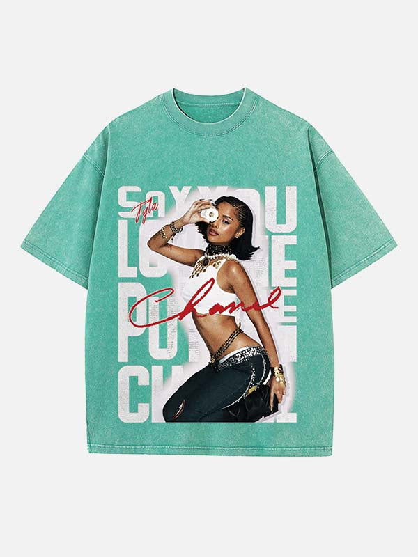 Tyla Print Round Neck T-shirt