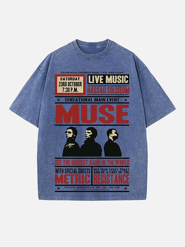 Muse Print Round Neck T-shirt