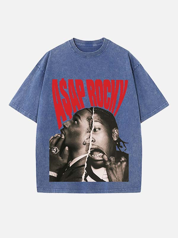 A$AP Rocky Print Round Neck T-shirt
