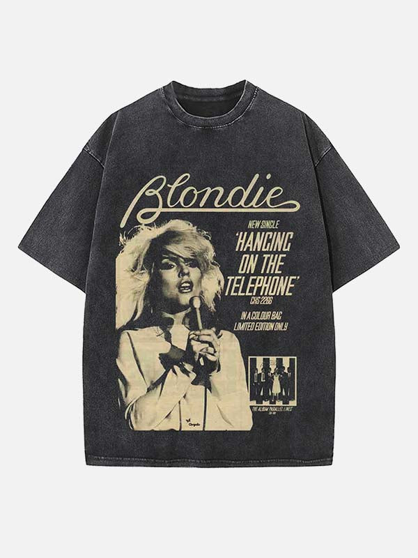 Blondie Print Round Neck T-shirt
