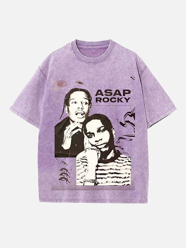 A$AP Rocky Print Round Neck T-shirt