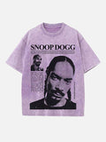 Snoop Dogg Print Round Neck T-shirt