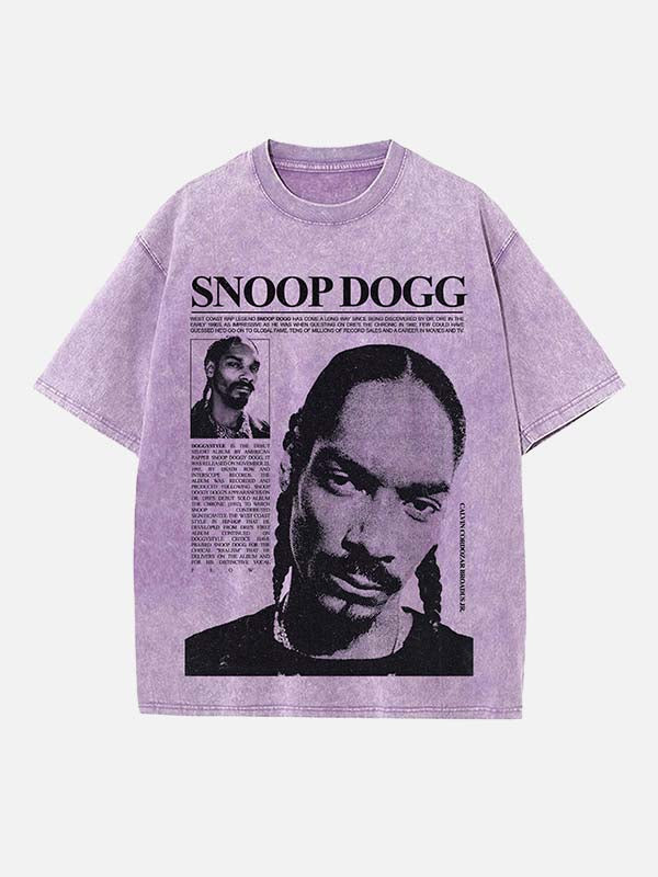 Snoop Dogg Print Round Neck T-shirt