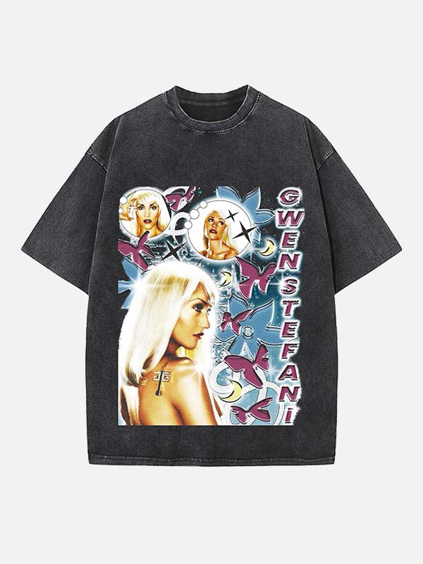 Gwen Stefani No Doubt Print Round Neck T-shirt