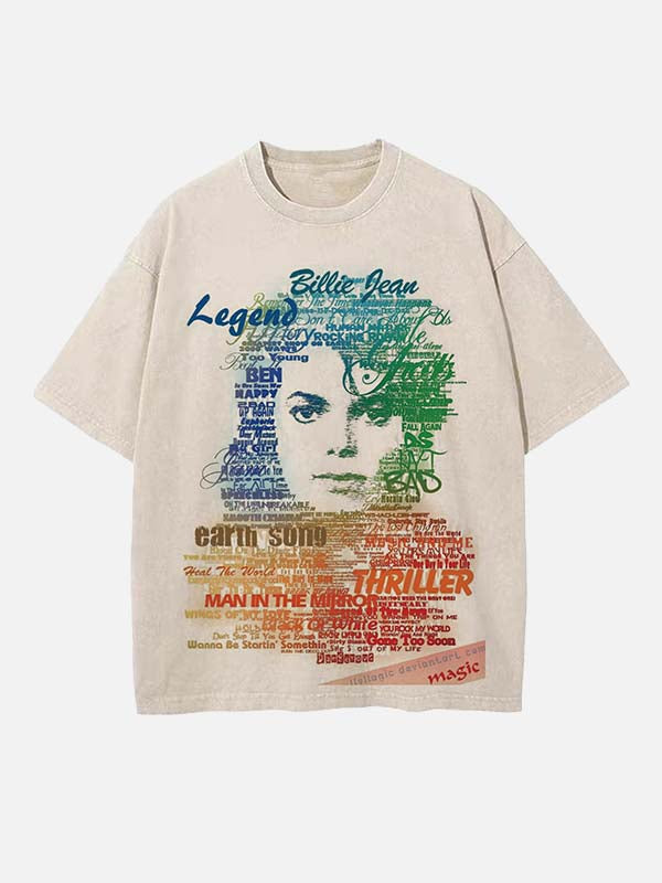 Michael Jackson Print Round Neck T-shirt