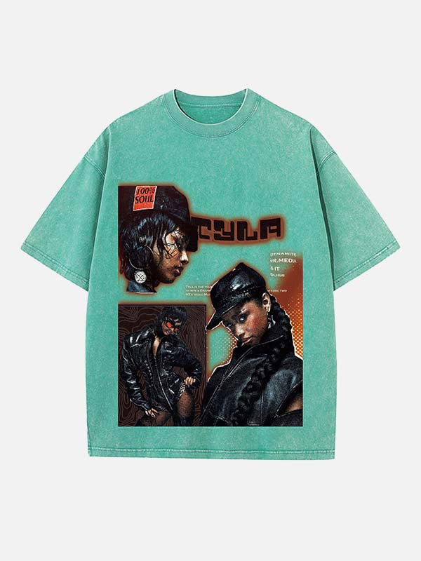 Tyla Print Round Neck T-shirt
