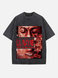 Lil Wayne Print Round Neck T-shirt