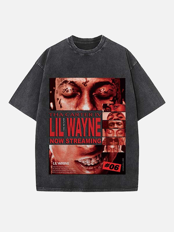 Lil Wayne Print Round Neck T-shirt