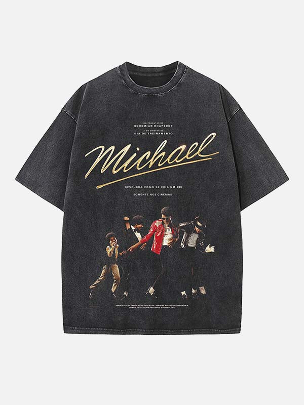 Michael Jackson Print Round Neck T-shirt
