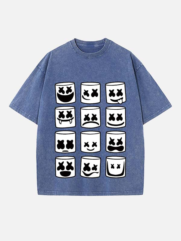 Marshmello Print Round Neck T-shirt