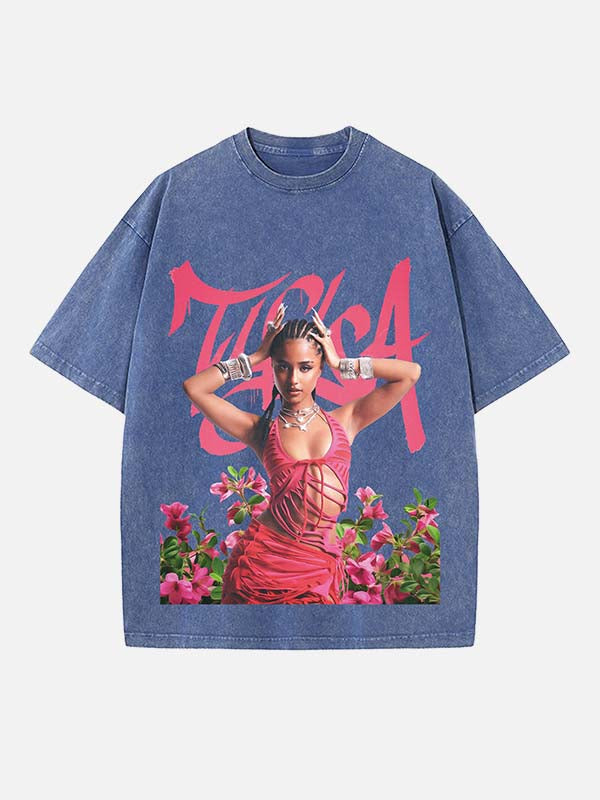 Tyla Print Round Neck T-shirt
