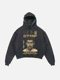 Bad Bunny Print Slant Pockets Hoodie