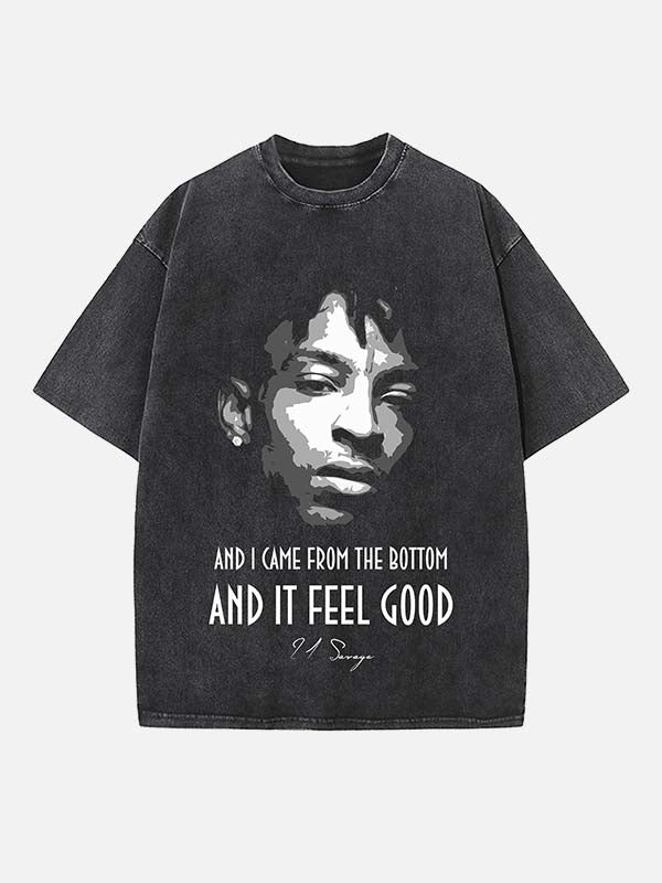 21 Savage Print Round Neck T-shirt