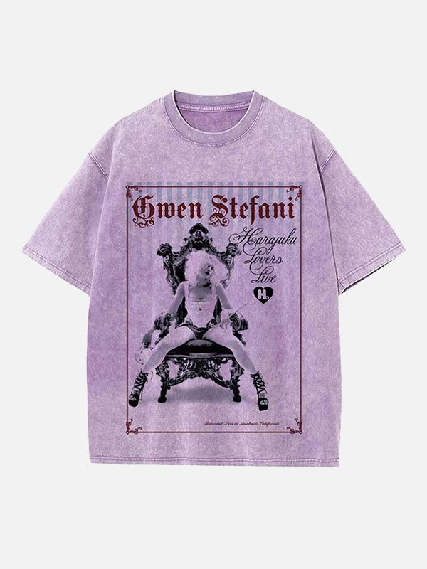 Gwen Stefani No Doubt Print Round Neck T-shirt