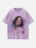 Tyla Print Round Neck T-shirt