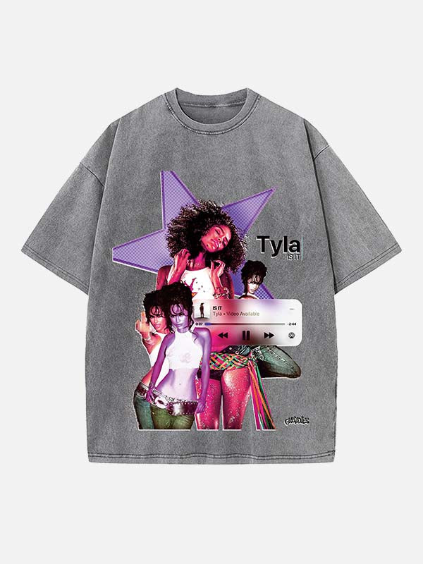 Tyla Print Round Neck T-shirt